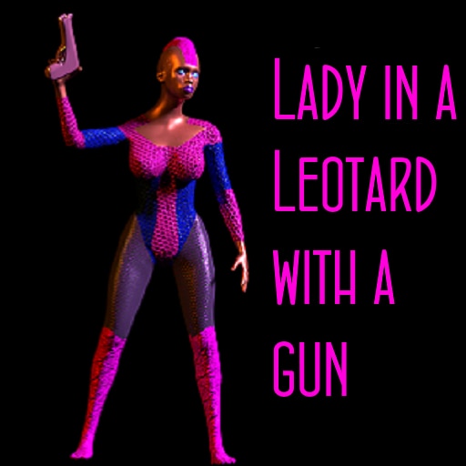 Lady in a Leotard With a Gun trophy set