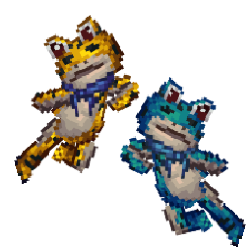 Two frogs fighting