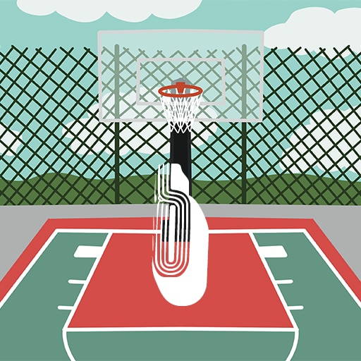 The Olympic basketball games were held outdoors, in modified tennis courts.