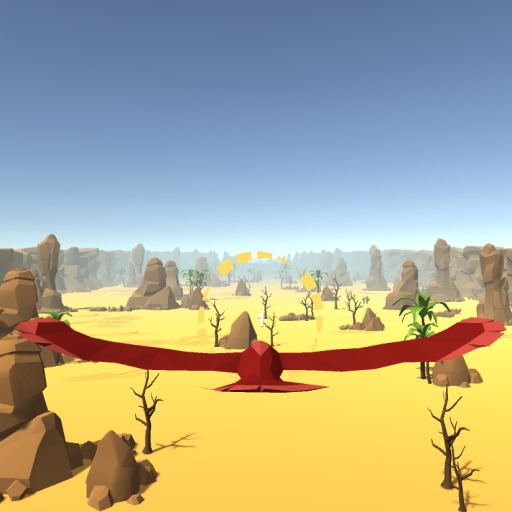 Fly through 10 orange rings