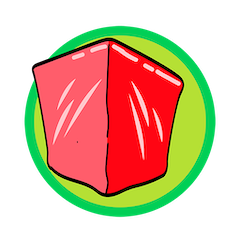 Red ice cube